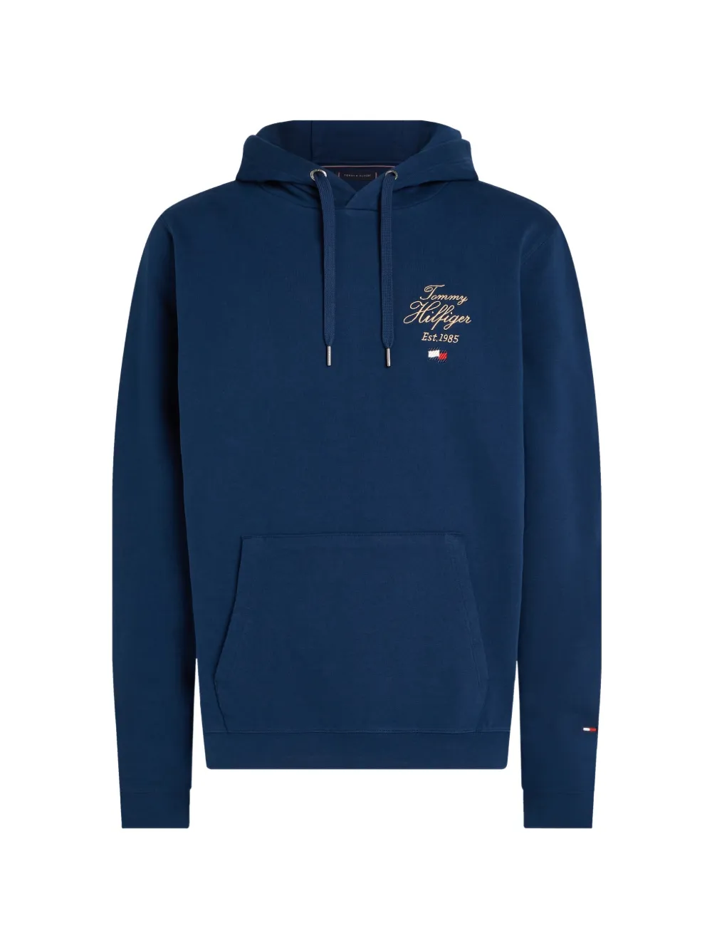 Tommy Hilfiger logo-embroidered drawstring hoodie - Blu