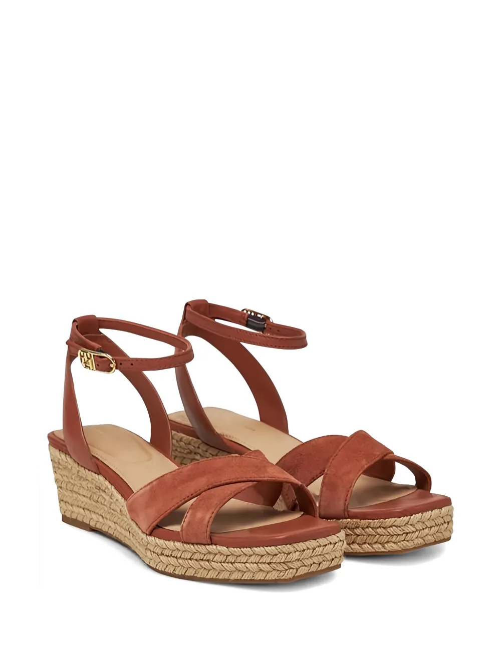 Tommy Hilfiger Espadrilles met gekruiste bandjes en sleehak Bruin