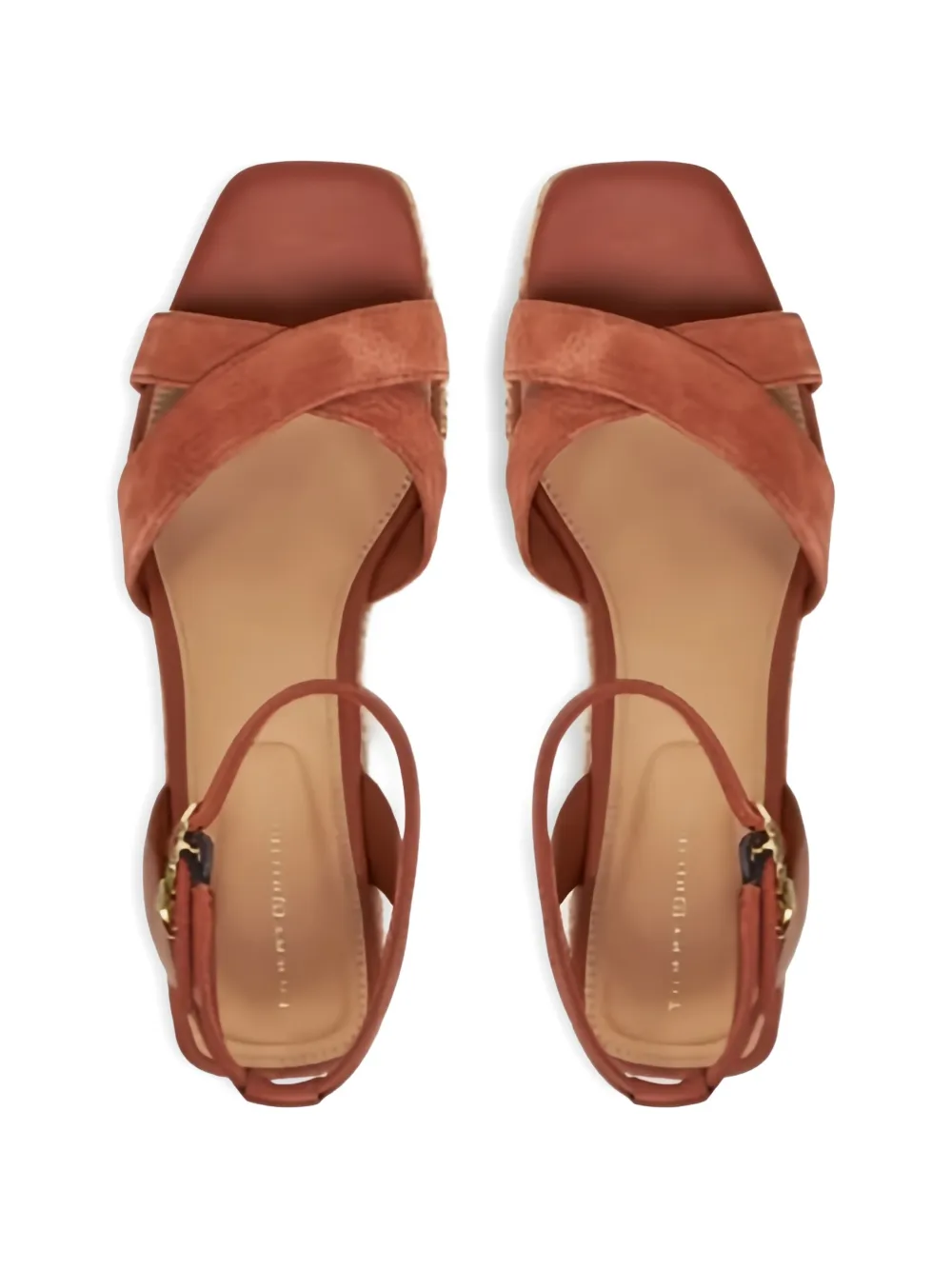 Tommy Hilfiger Espadrilles met gekruiste bandjes en sleehak Bruin