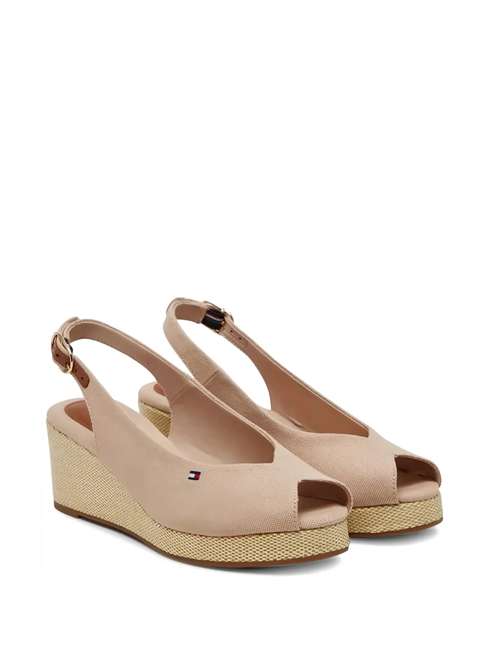 Tommy Hilfiger Sandalen met sleehak en open neus Beige