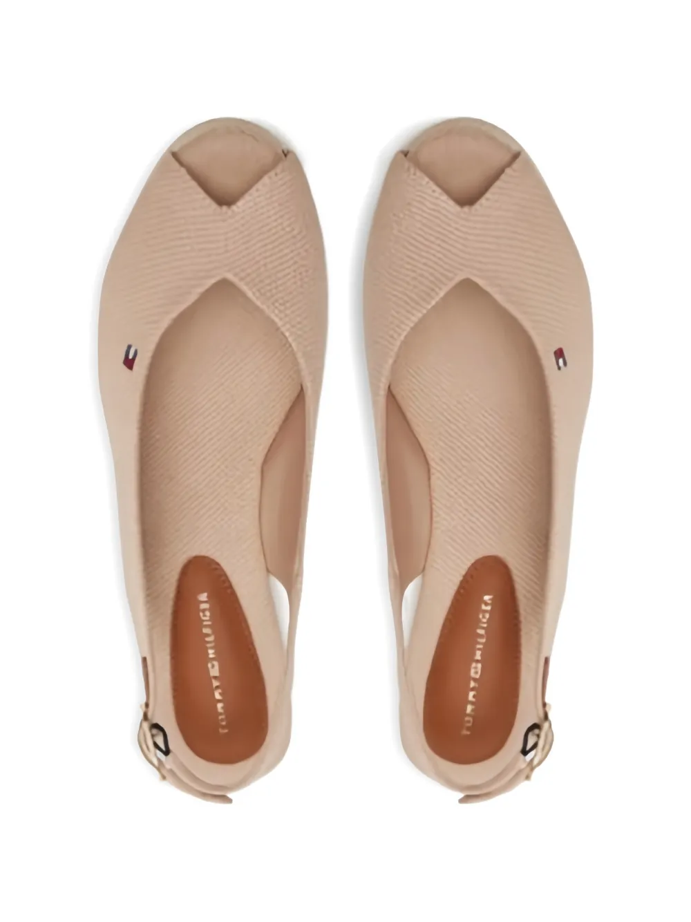 Tommy Hilfiger Sandalen met sleehak en open neus Beige