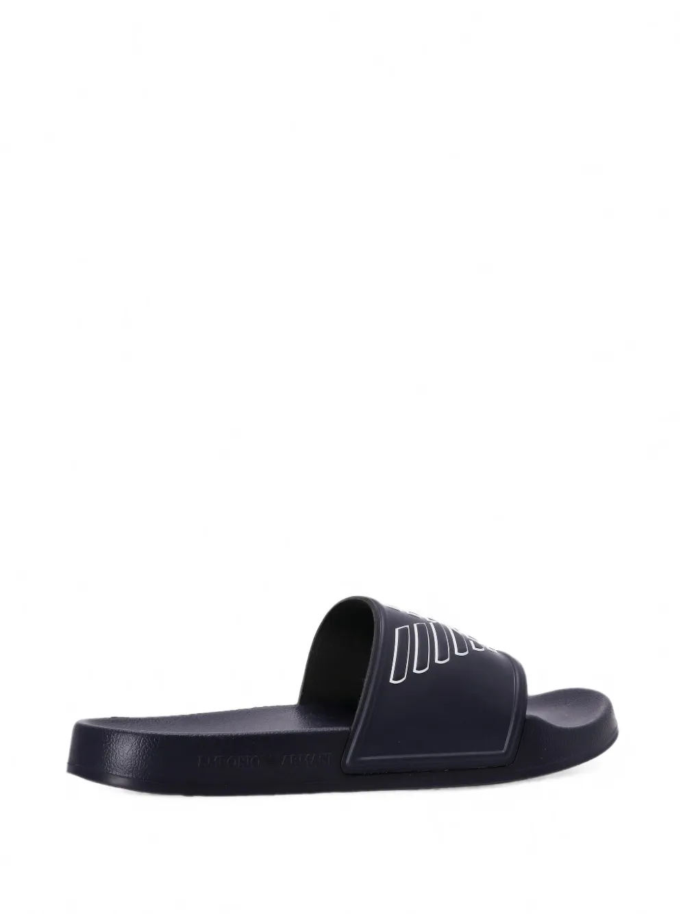 Emporio Armani logo-embossed slides Blauw