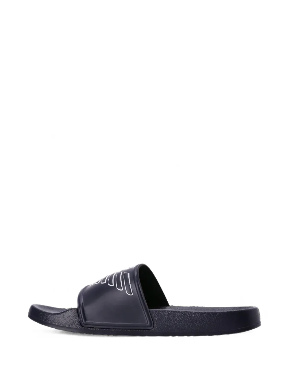 Emporio Armani logo-embossed slides Blauw