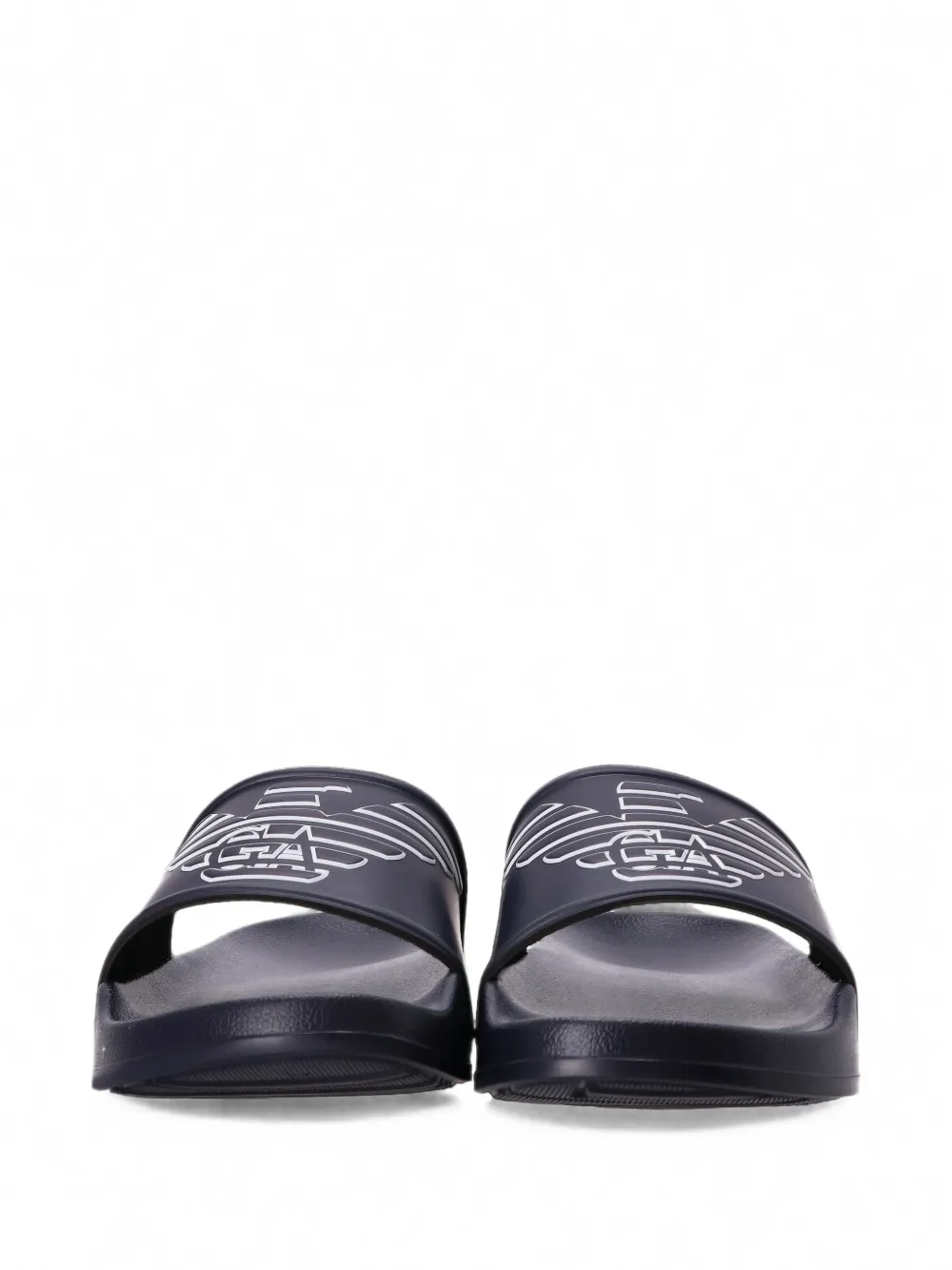 Emporio Armani logo-embossed slides Blauw