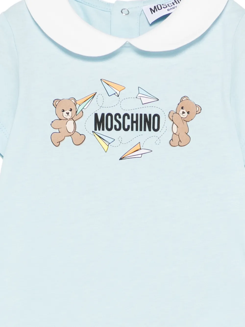 Moschino Kids Romper met logoprint Blauw
