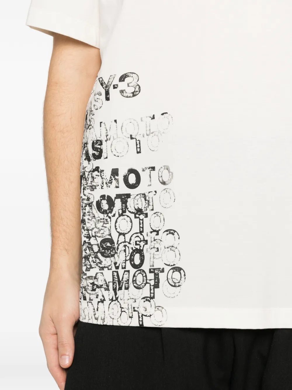 Y-3 bedrukt T-shirt Beige
