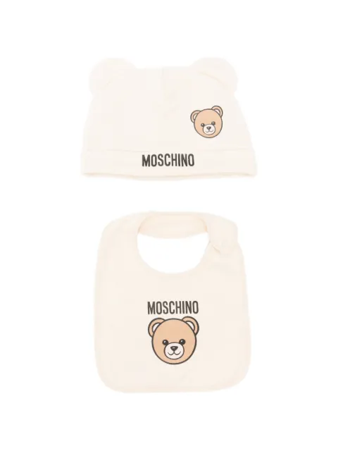 Moschino Kids teddy bear-print beanie set