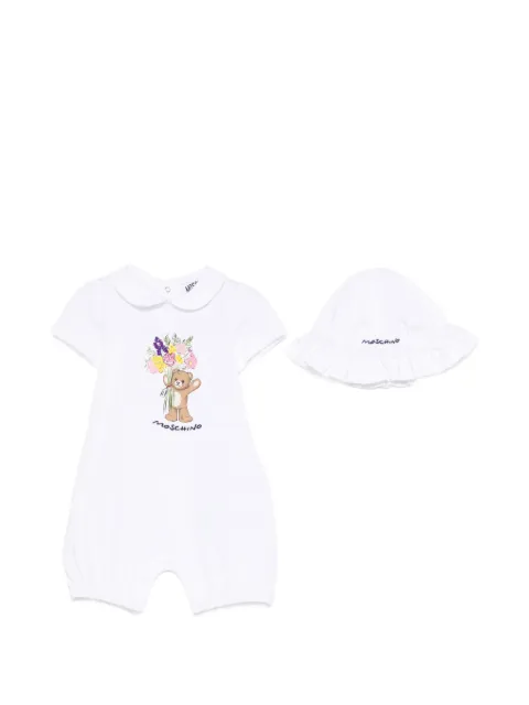 Moschino Kids bear-print romper