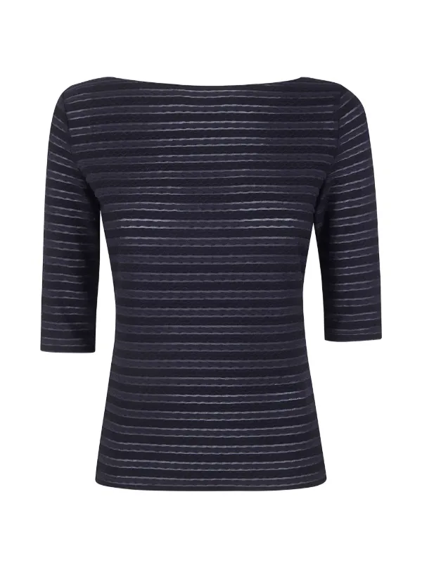 Emporio Armani Striped Sweater in Black