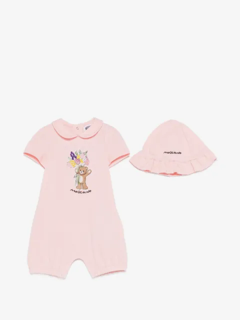 Moschino Kids floral teddy romper