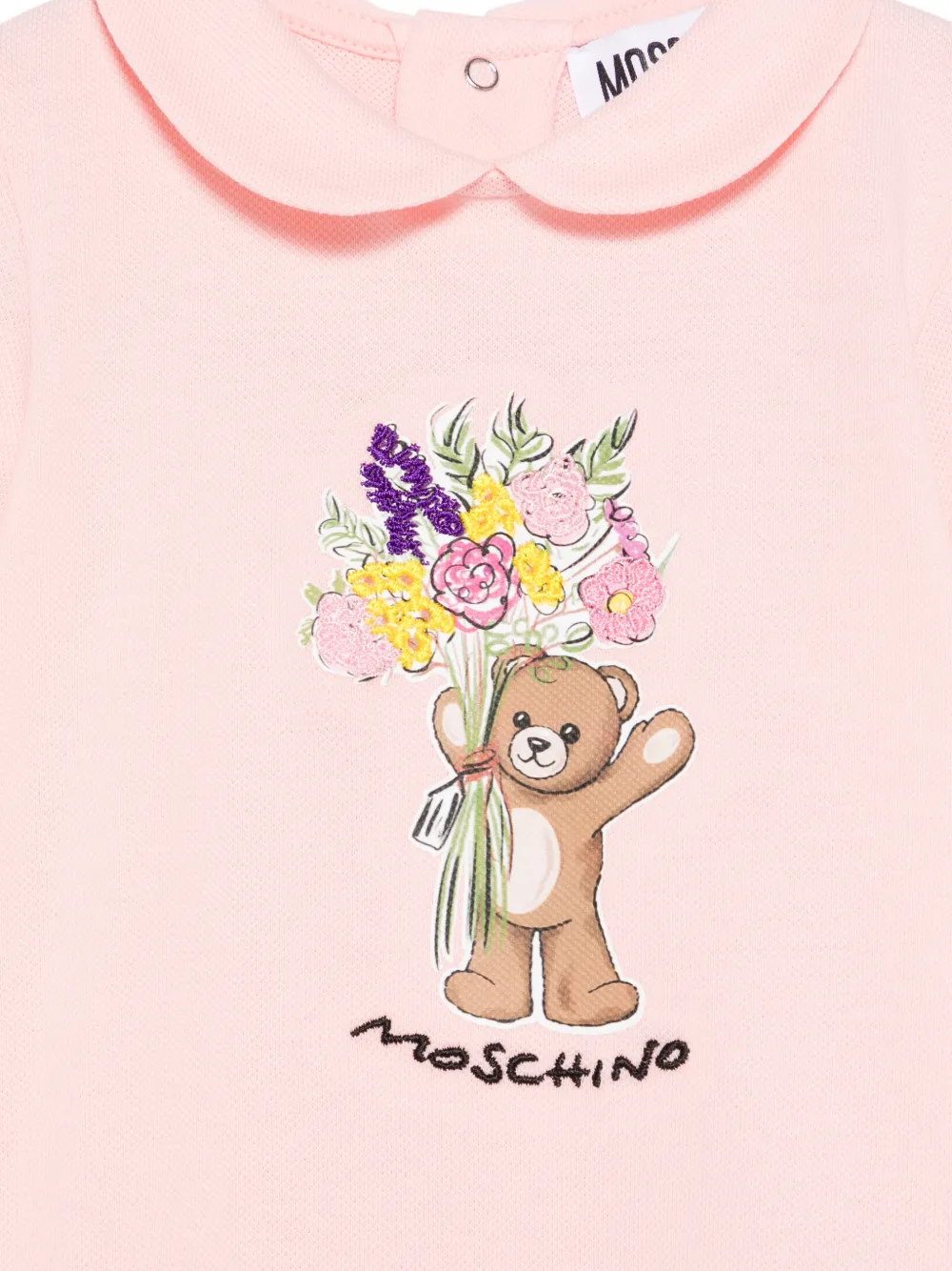 Moschino Kids Romper met bloemenprint Roze