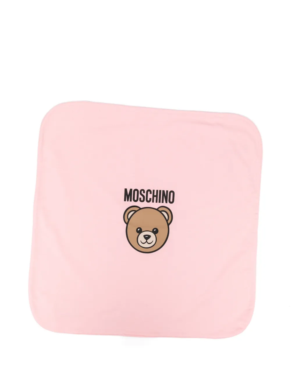 Moschino Kids bear-motif blanket - Rosa