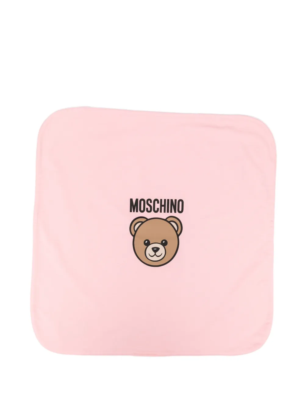 Moschino Kids bear-motif blanket - Rosa