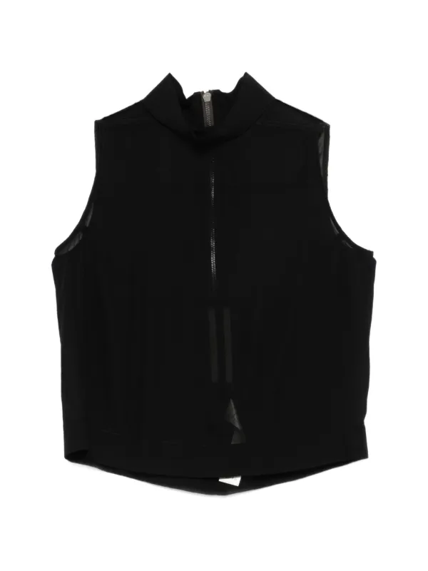 Rick Owens Tabard Zip-up Top in Black