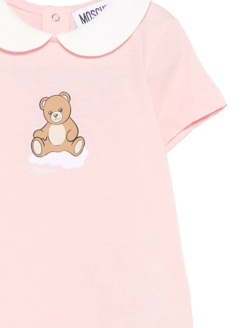 Moschino Kids Romper met beerdetail en kraag Roze