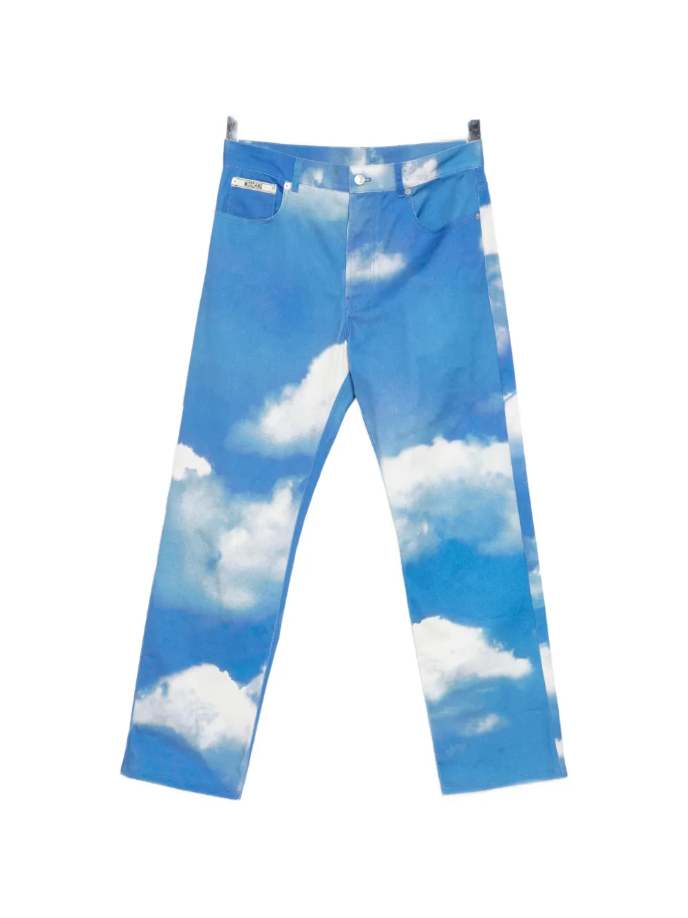 Moschino cloud-print jeans - Blu