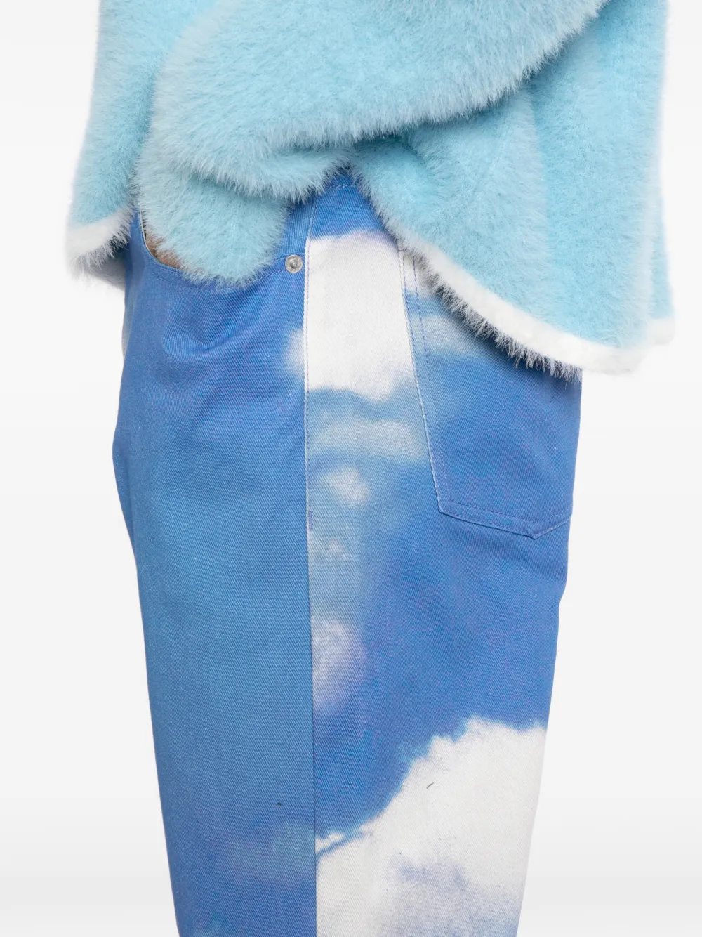 Moschino Jeans met wolkenprint Blauw