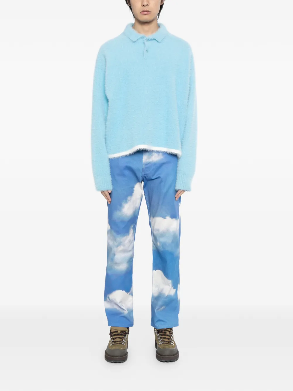 Moschino cloud-print jeans - Blauw