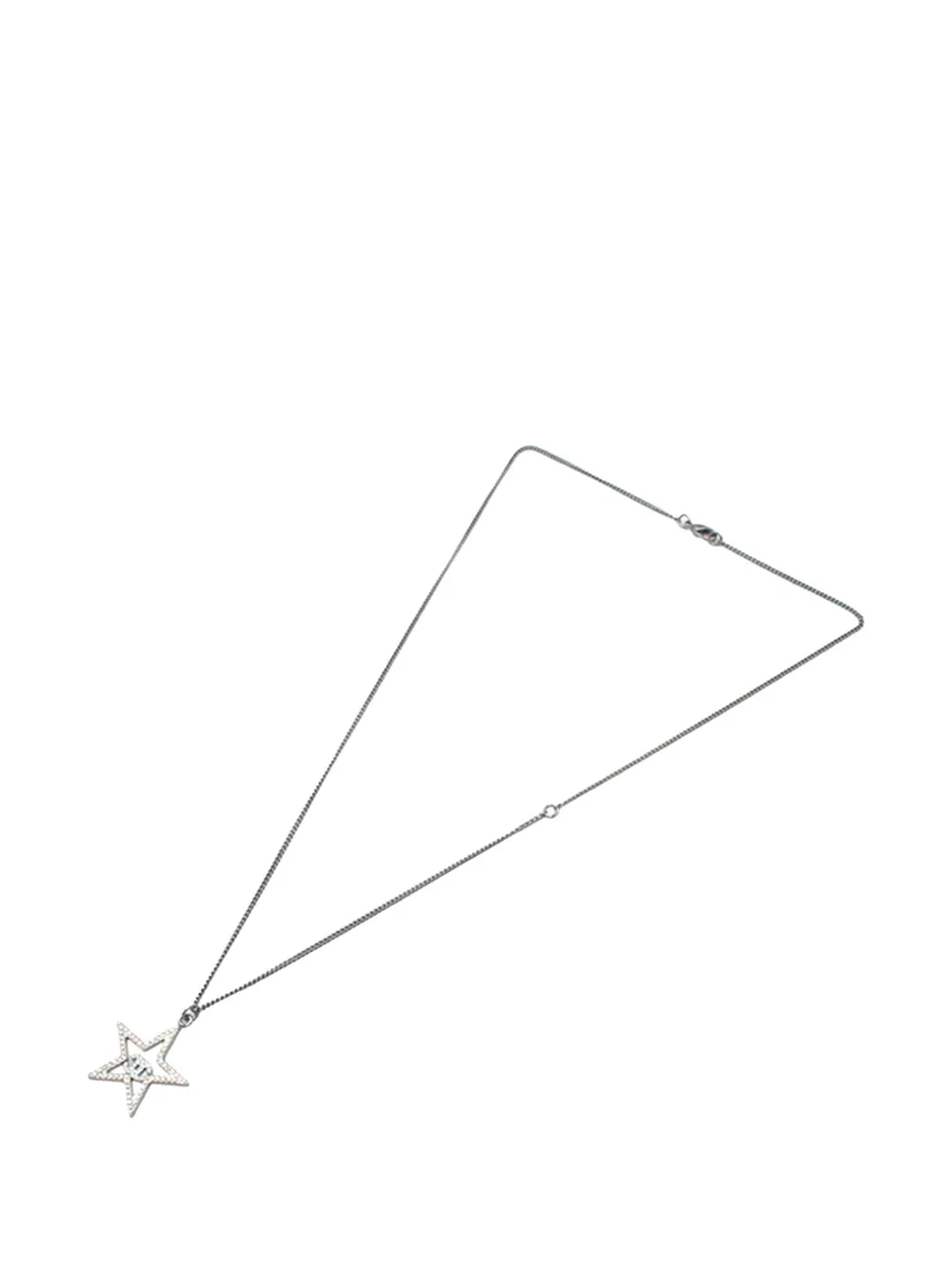 CHANEL Pre-Owned 2017 CC Silver Plated Star Crystal Pendant Necklace costume necklace - Silber