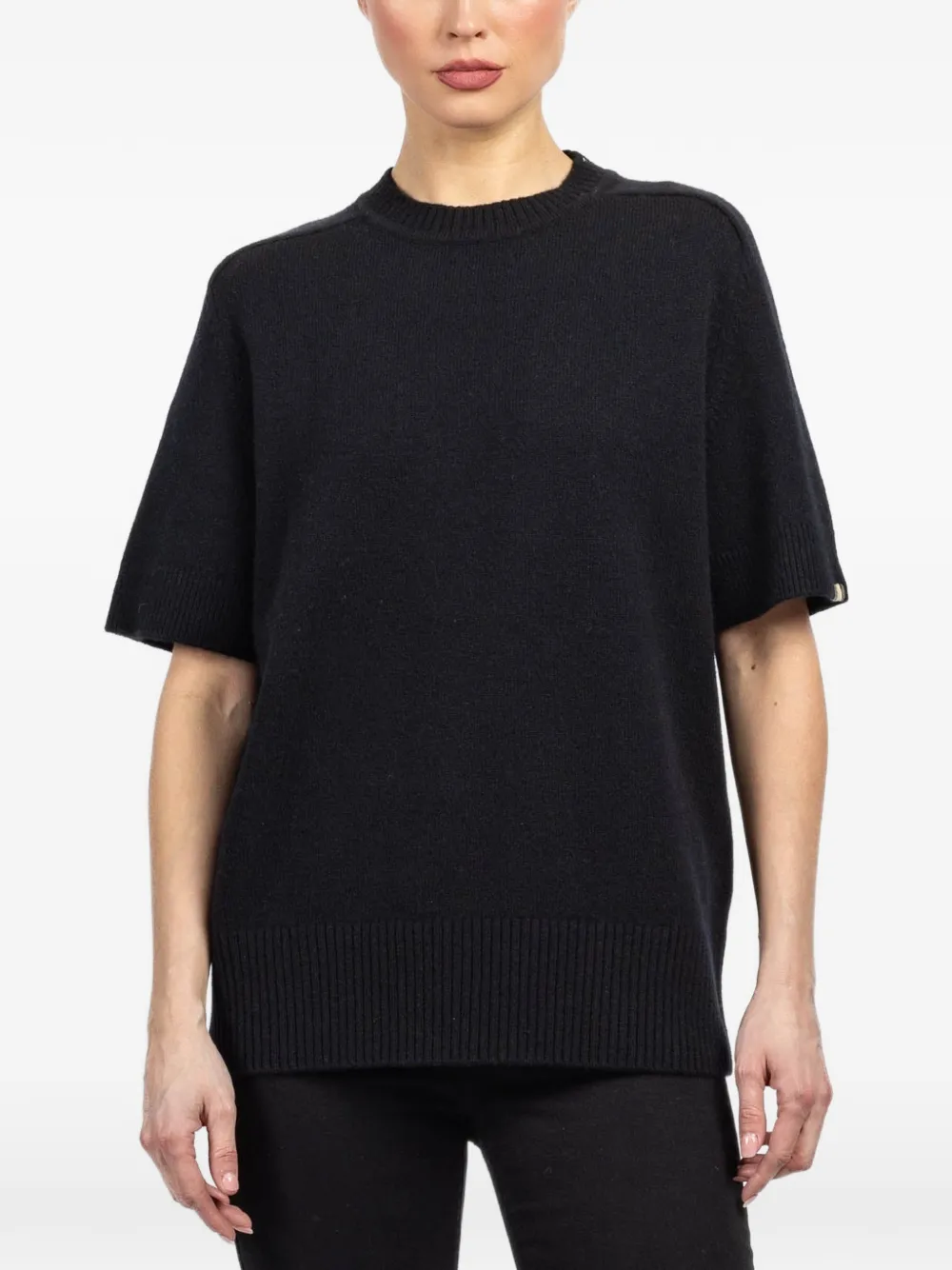 extreme cashmere short-sleeve sweater - Nero