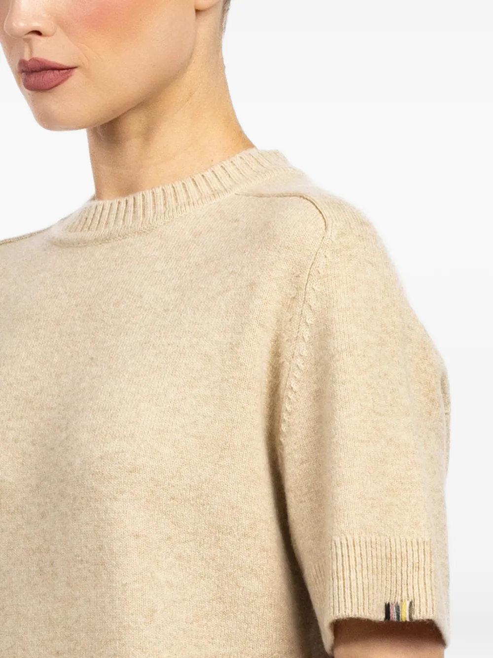 Short-Sleeve Ribbed Sweater