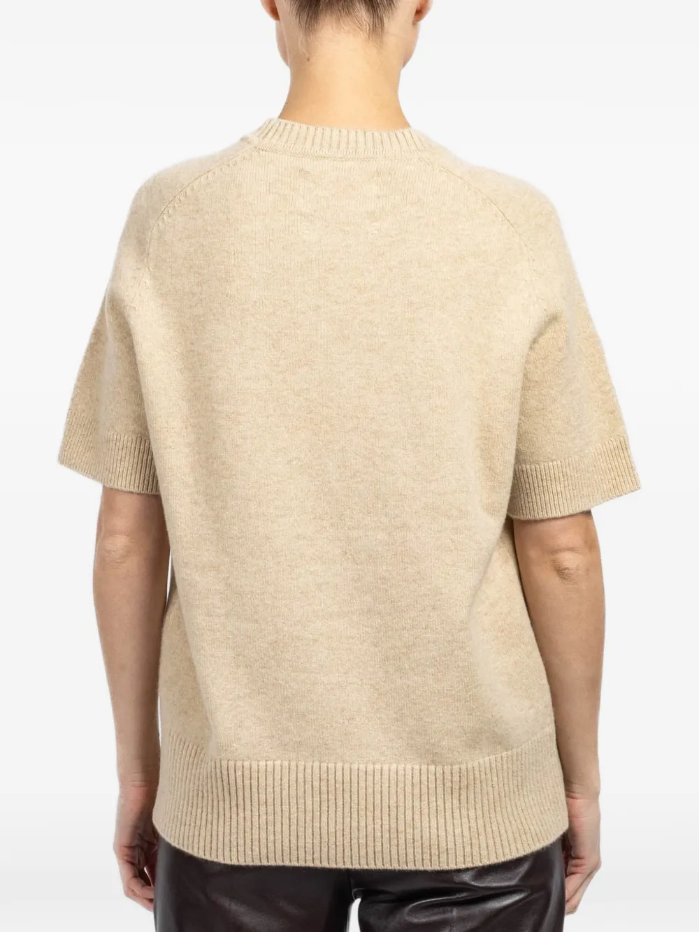 Short-Sleeve Ribbed Sweater