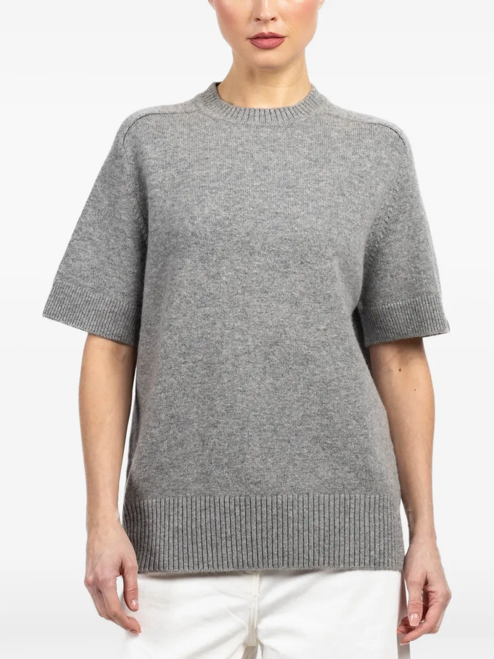 extreme cashmere short-sleeve sweater - Grigio