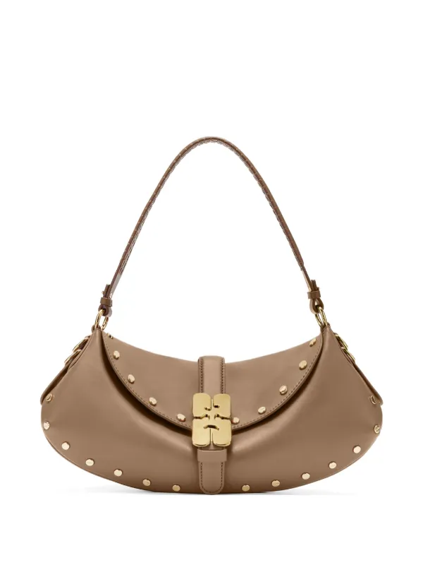 Ganni B-kat Studded Shoulder Bag in Neutrals