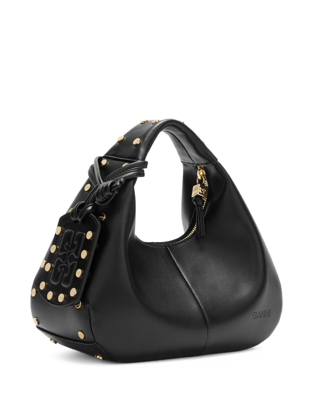 GANNI Mini shopper met studs Zwart