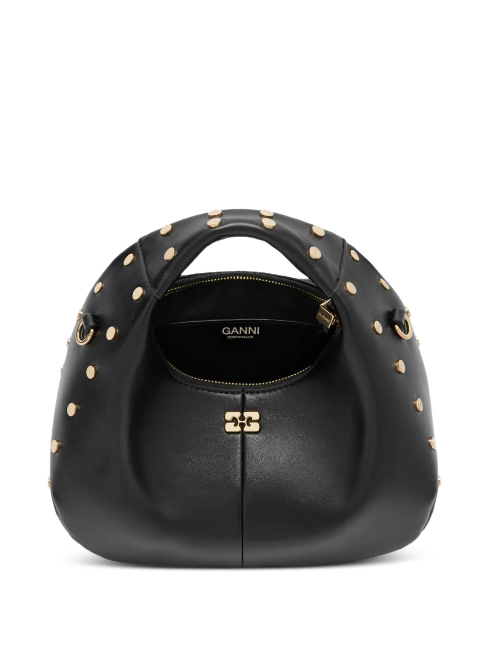 GANNI Mini shopper met studs Zwart