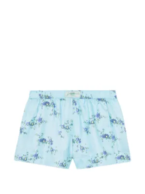GANNI floral-print Flared Shorts | Blue | FARFETCH