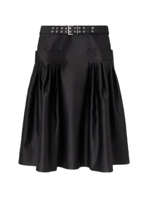 Prada patch-pocket Drawstring Midi Skirt | Black | FARFETCH