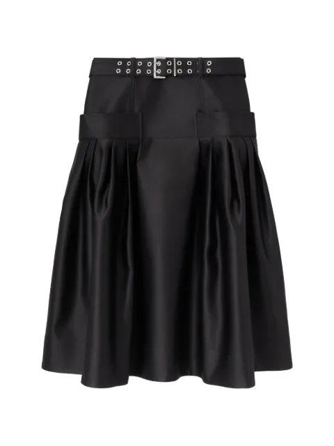 GANNI falda midi con diseño de pliegues y cinturón