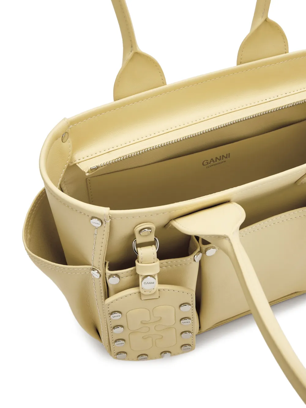 GANNI Posy kleine schoudertas met studs Geel