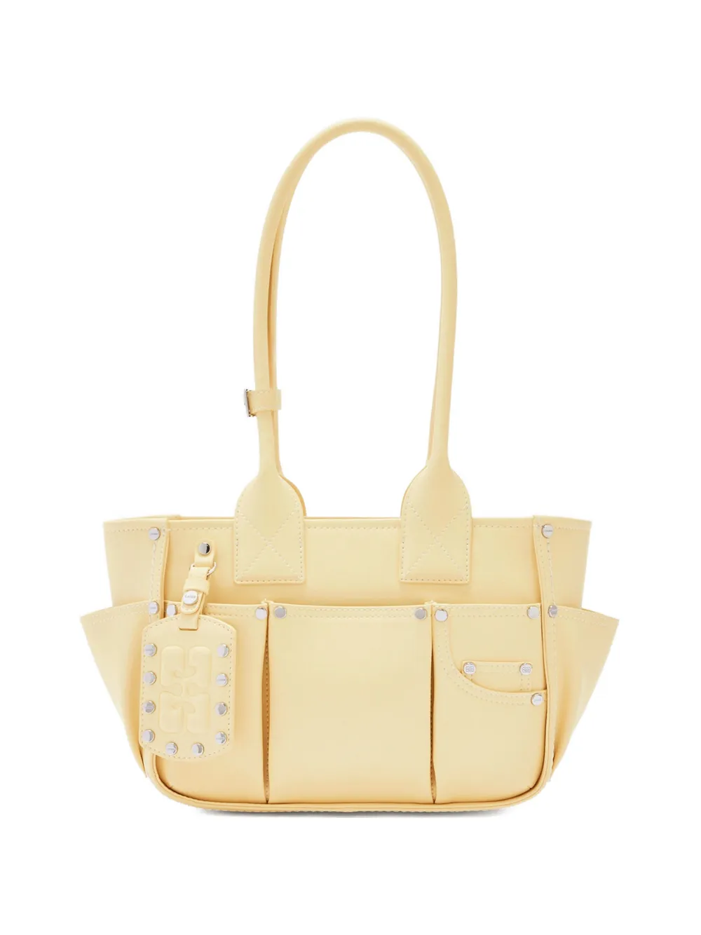 GANNI Borsa a spalla con borchie - Giallo