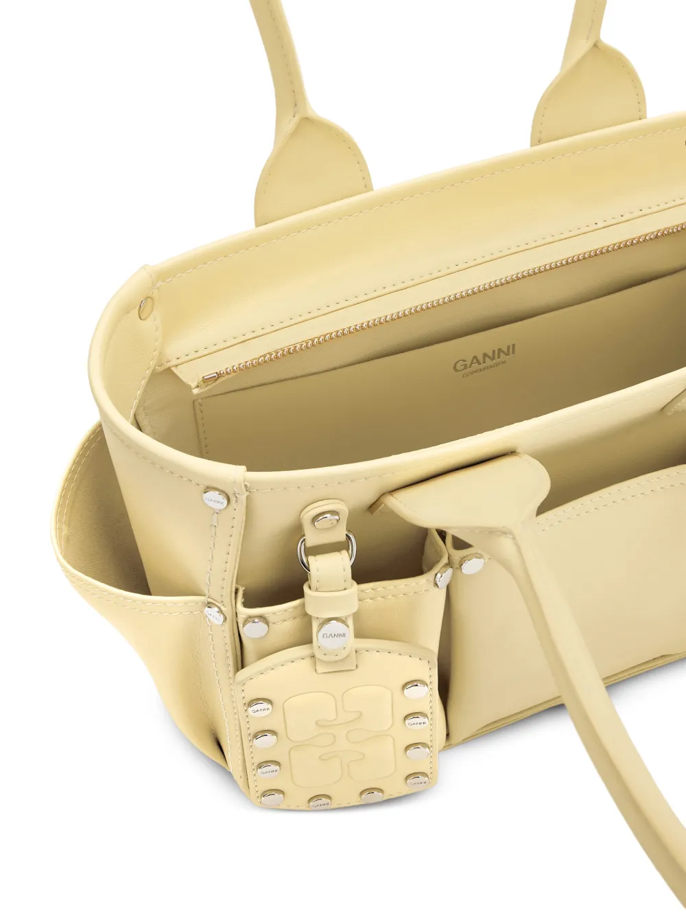 GANNI Posy kleine schoudertas met studs Geel