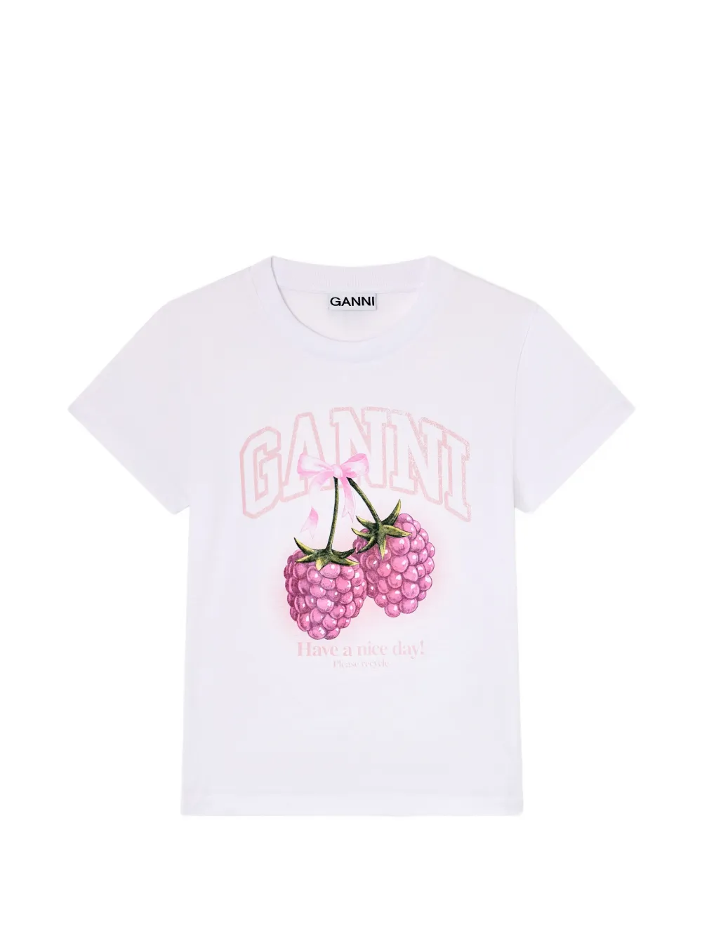 GANNI T-shirt con grafica - Bianco