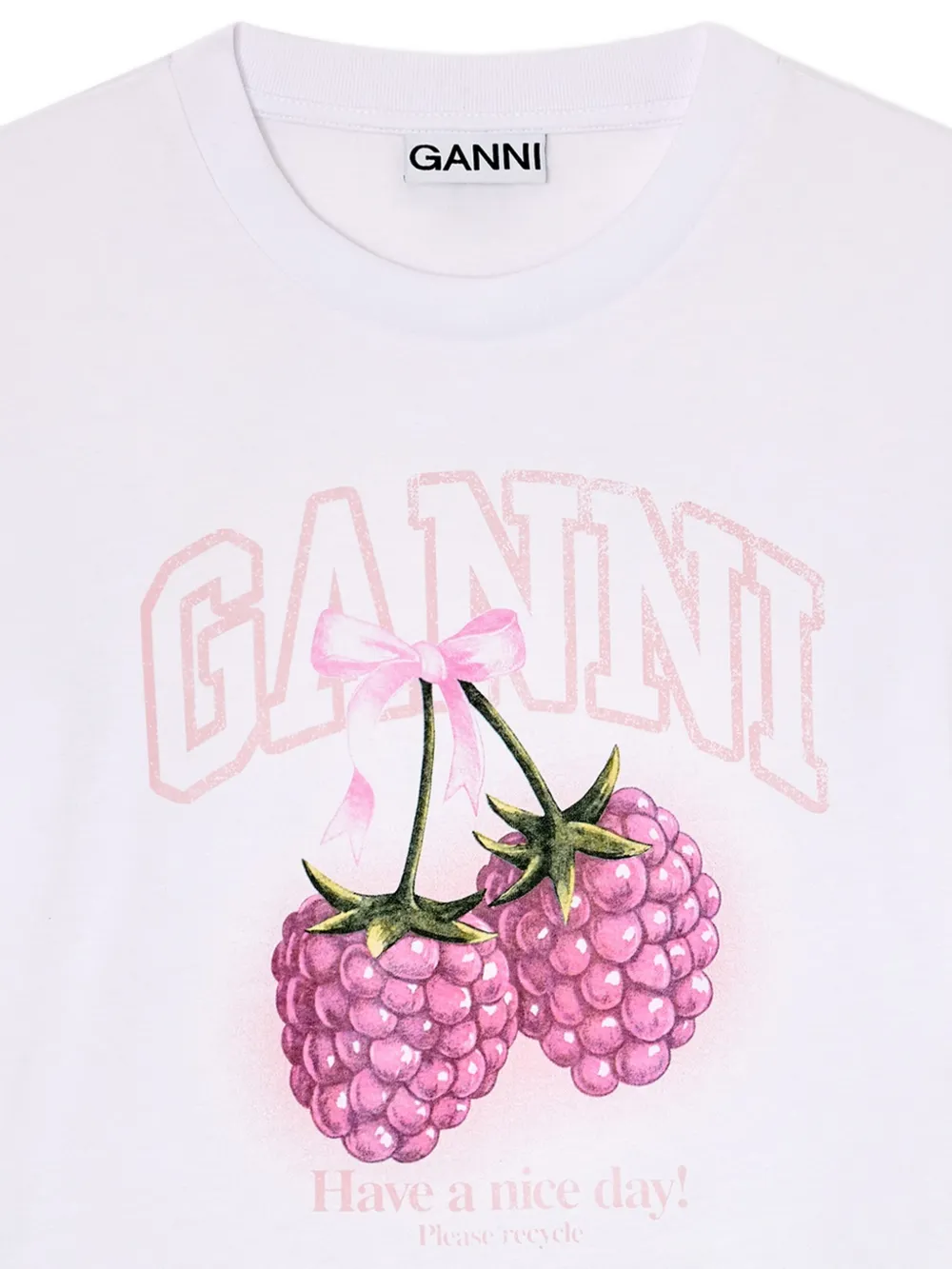GANNI graphic-print T-shirt | White | FARFETCH CA