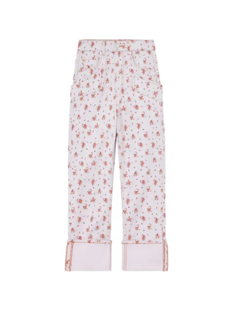 GANNI floral roll-up jeans