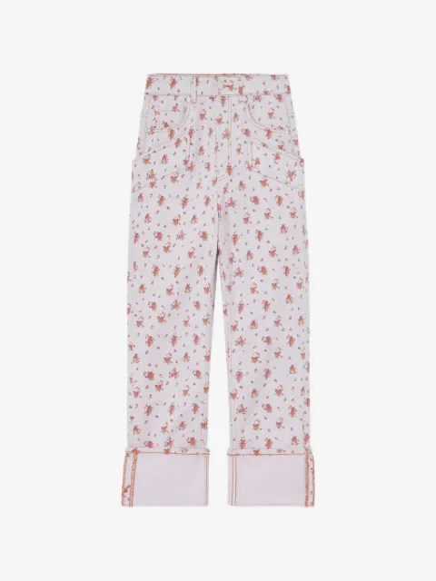 GANNI capri slim jeans in printed denim