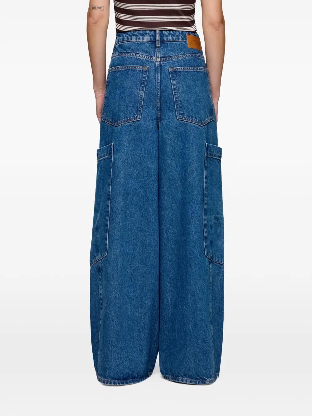 GANNI Baggy denim cargo jeans Blauw