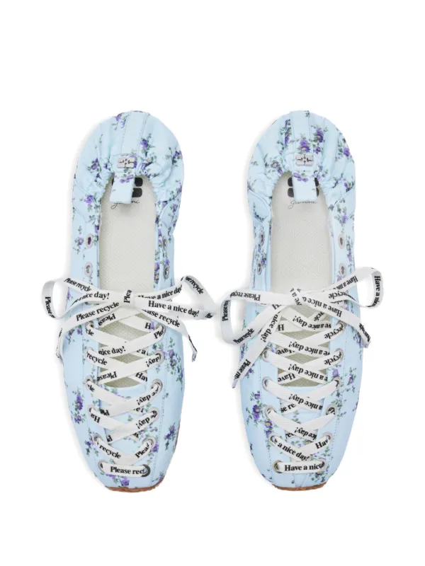 GANNI Floral Print Sneakers | Blue | FARFETCH