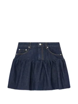 Miu Miu ロゴ デニムミニスカート | グレー | FARFETCH JP