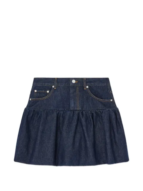 GANNI ruffled denim mini skirt