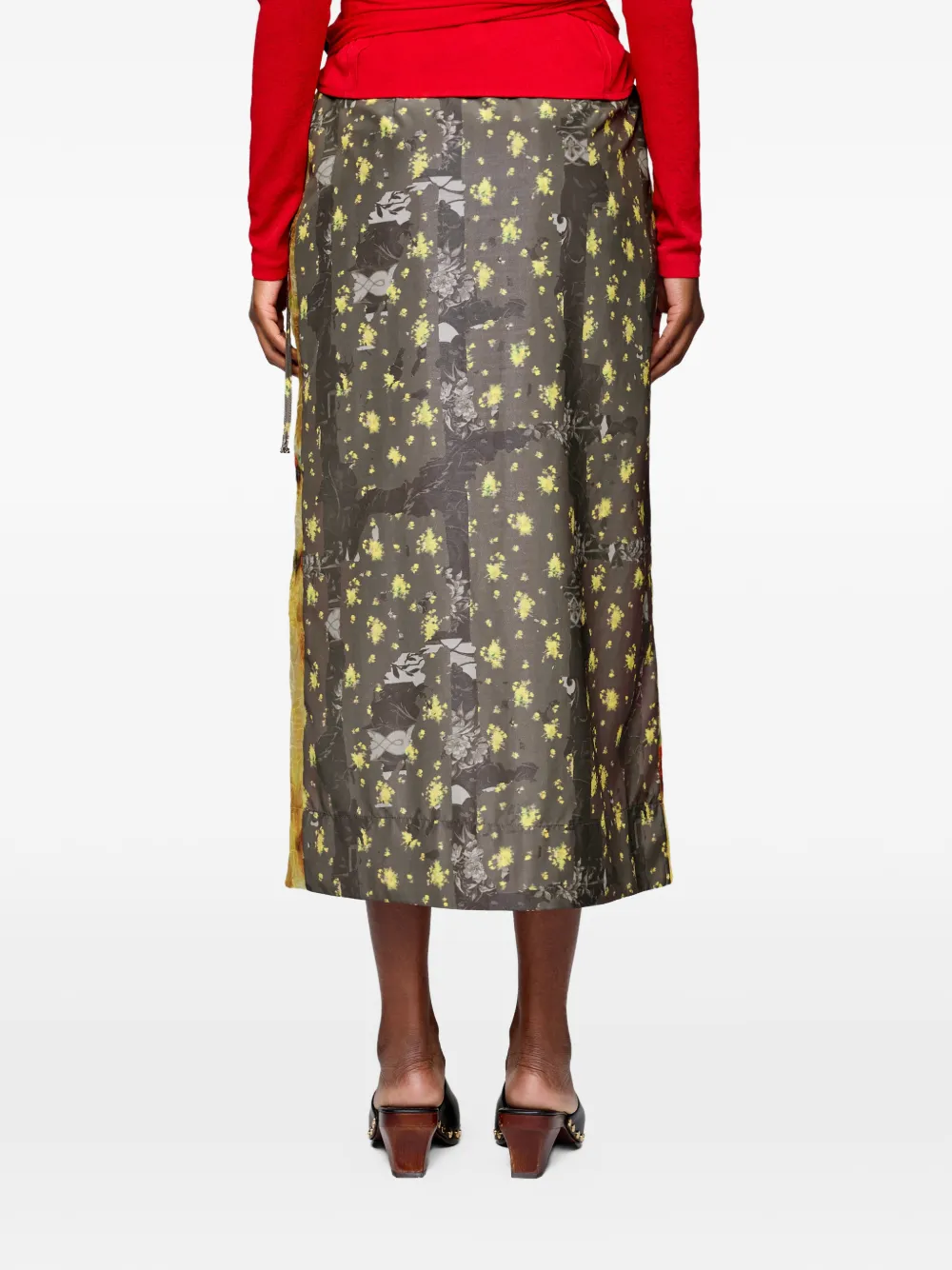 GANNI Organza midi-wikkelrok Geel