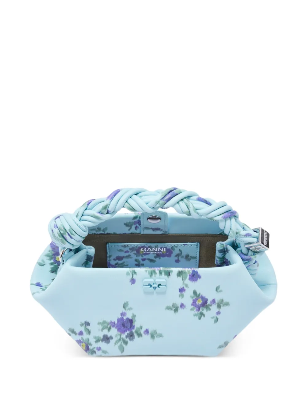 GANNI Bou Bag mini-crossbodytas met bloemen-print Blauw