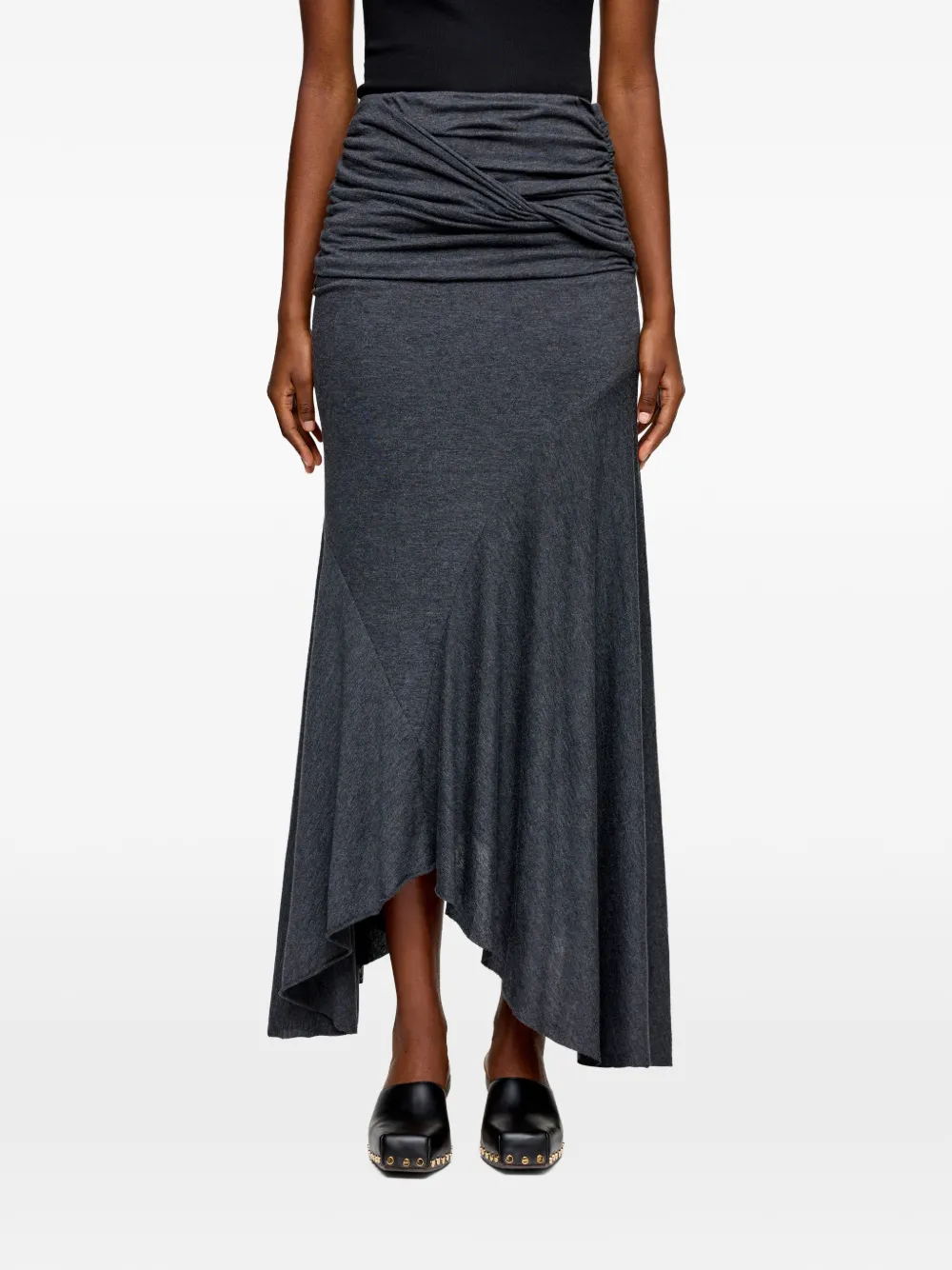  Ganni Draped Maxi Skirt - Grey 