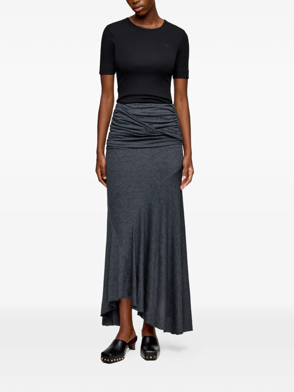  Ganni Draped Maxi Skirt - Grey 