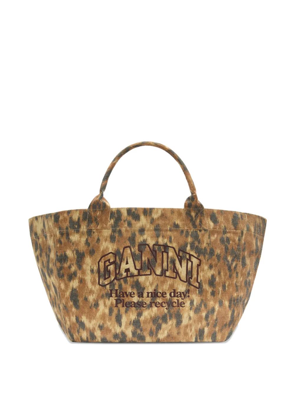 GANNI Borsa tote leopardata - Toni neutri