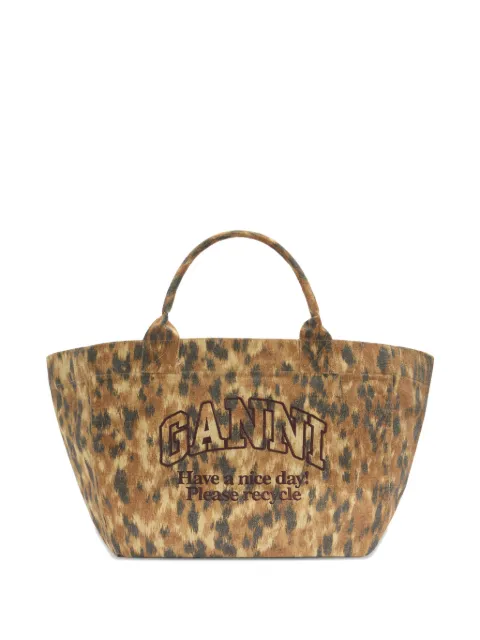 GANNI Shopper mit Leoparden-Print